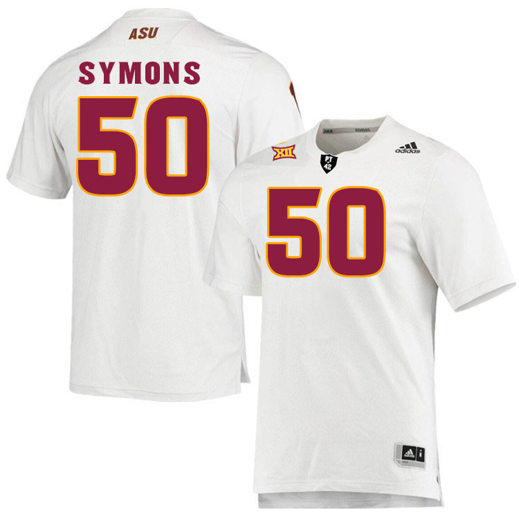 Men #50 Chance Symons Arizona State Sun Devils College Football Jerseys Stitched-White